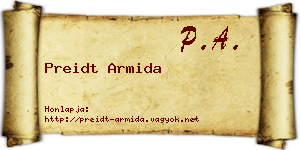 Preidt Armida névjegykártya